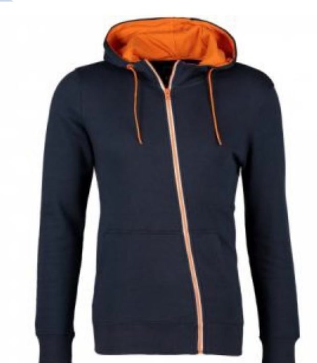 Contrast Full-Zip Hoodie