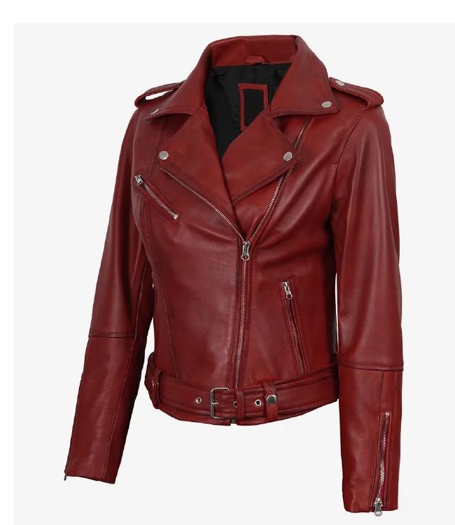 Red Biker Lambskin Jacket